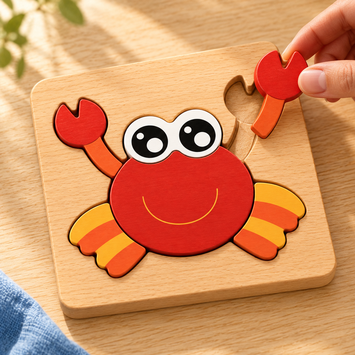 Happy Crab Wooden Puzzle · (6 Pack Puzzles )