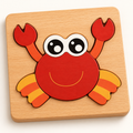 Happy Crab Wooden Puzzle · (6 Pack Puzzles )